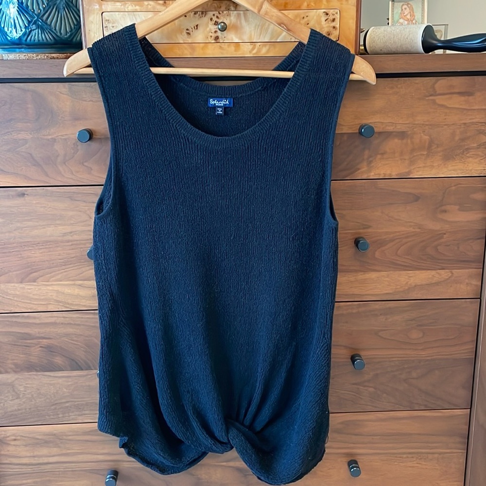 Splendid Sleeveless Mesh Rib Knit Top